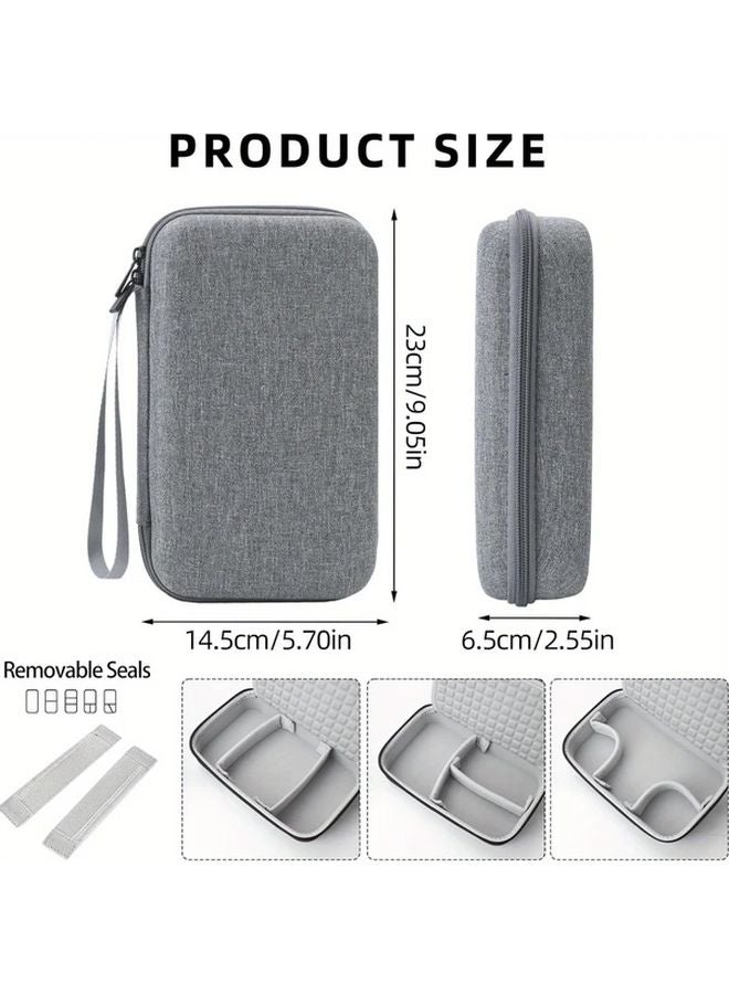 Durable EVA Waterproof Cable Organizer Bag Grey Portable Electronics Pouch For USB Charging Cables - Image 1