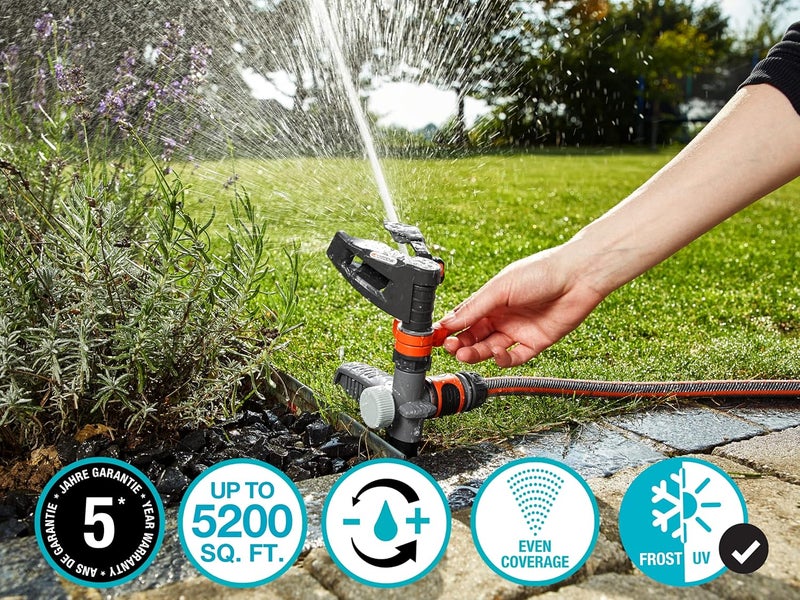 Gardena 38142 Classic Impulse Sprinkler with Weighted Sled Base for Efficient Lawn Watering - Image 2