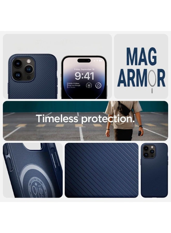 كولور فانس جراب MagFit مصمم لهاتف iPhone 14 Pro بحماية عسكرية متوافقة مع MagSafe - أزرق داكن - Image 4