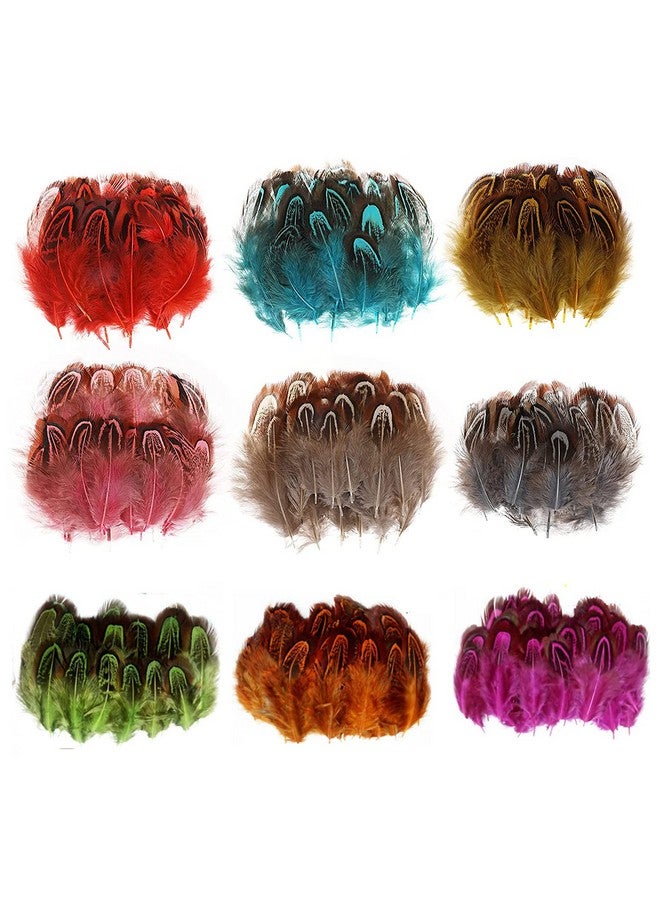 MWOOT Pack Of 180 Crafts Art Coloured Feathers, 4-8Cm Mini Pheasant Feathers For Diy Earrings Jewelry Dreamcatcher Making Home Wedding Baby Shower Decorations, Decor Accessories Natural Feather - Image 1