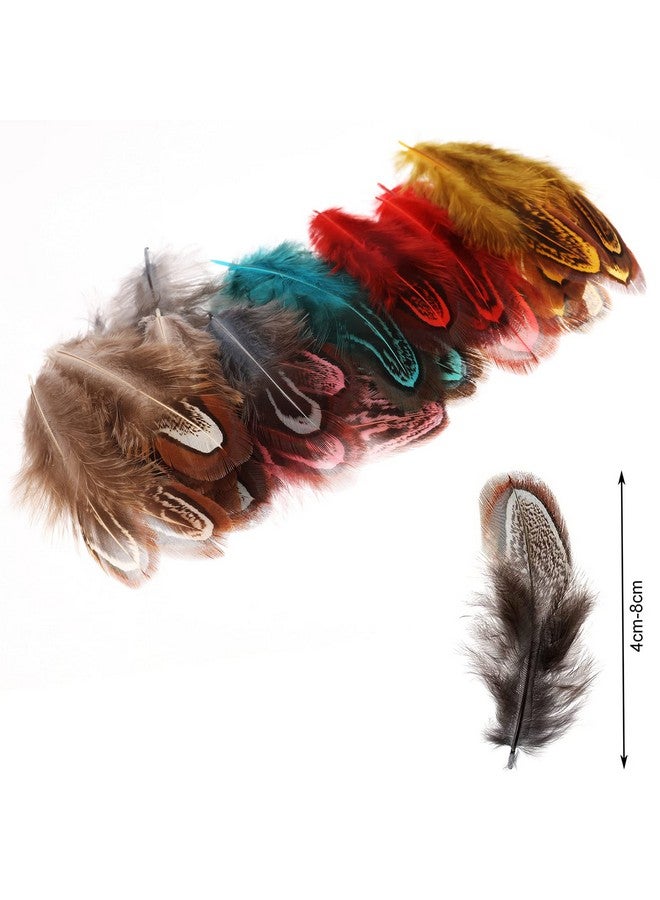 MWOOT Pack Of 180 Crafts Art Coloured Feathers, 4-8Cm Mini Pheasant Feathers For Diy Earrings Jewelry Dreamcatcher Making Home Wedding Baby Shower Decorations, Decor Accessories Natural Feather - Image 3
