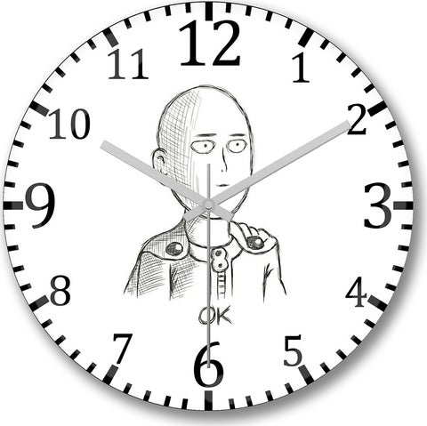 Print Shop One Punch Man Arrow Wall Clock Domed Real Glass