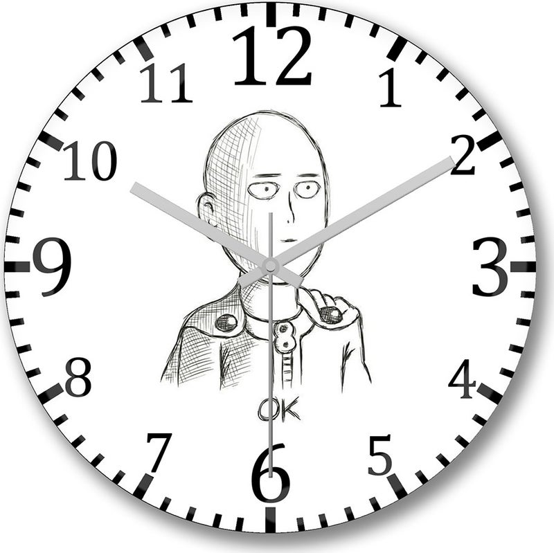 Print Shop One Punch Man Arrow Wall Clock Domed Real Glass