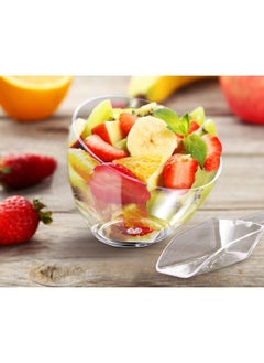 Hoolerry Hoolerry Serving Bowls Kit Include Clear Plastic Bowls for Parties and Popcorn Measuring Scoops Acrylic Plastic Kitchen Scoops Angled Candy Bowl for Office Scoop Canister Salad Cooking(8 Pcs,25 oz)  - Image 3