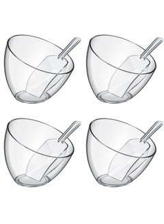 Hoolerry Hoolerry Serving Bowls Kit Include Clear Plastic Bowls for Parties and Popcorn Measuring Scoops Acrylic Plastic Kitchen Scoops Angled Candy Bowl for Office Scoop Canister Salad Cooking(8 Pcs,25 oz)  - Image 1