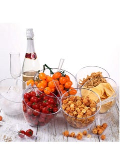 Hoolerry Hoolerry Serving Bowls Kit Include Clear Plastic Bowls for Parties and Popcorn Measuring Scoops Acrylic Plastic Kitchen Scoops Angled Candy Bowl for Office Scoop Canister Salad Cooking(8 Pcs,25 oz)  - Image 4