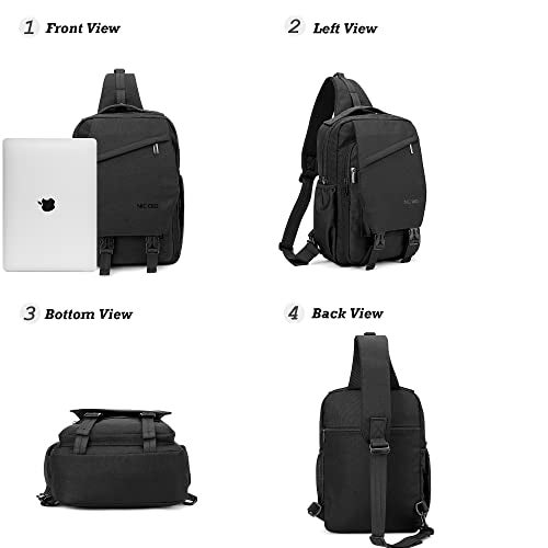 NICGID Sling Bag Backpack, 13.3'' Laptop Bag Crossbody Shoulder Chest Backpacks Travel Outdoors for Men Women - Image 2