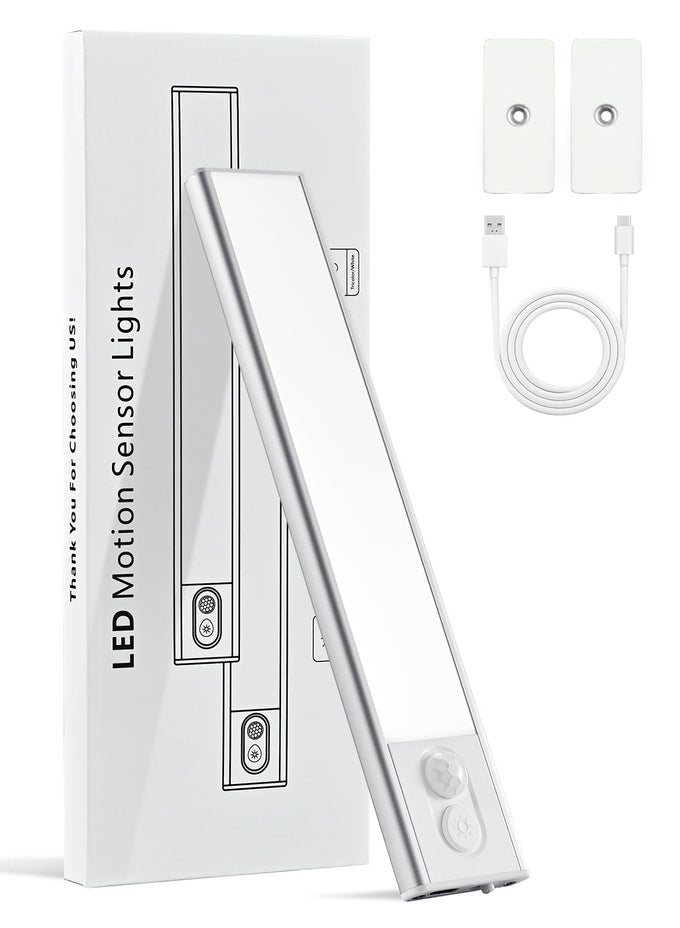 UNDER CABINET LIGHTING, MAGNETIC UNDER CABINET LIGHTING WIRELESS,LED MOTION SENSOR CABINET LIGHT, 1100MAH RECHARGEABLE CLOSET LIGHTS, UNDER COUNTER LIGHTS FOR KITCHEN, HALLWAY, STAIRS