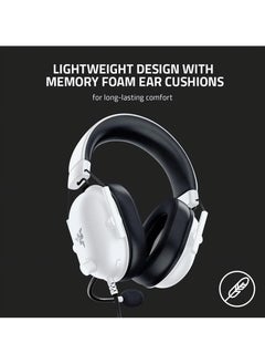 RAZER Razer BlackShark V2 X Wired Esports Gaming Headset, 7.1 Surround Sound, 50mm Drivers, 240g Lightweight Build, Noise Cancelling Mic, Hybrid Memory Foam Cushions Comfort or PC, Mac, PS4, PS5, Nintendo Switch, Xbox One, Xbox Series X|S, Mobile, White | RZ04-03240700-R3M1  - Image 3