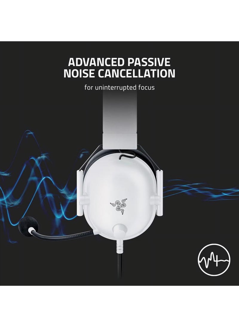 RAZER Razer BlackShark V2 X Wired Esports Gaming Headset, 7.1 Surround Sound, 50mm Drivers, 240g Lightweight Build, Noise Cancelling Mic, Hybrid Memory Foam Cushions Comfort or PC, Mac, PS4, PS5, Nintendo Switch, Xbox One, Xbox Series X|S, Mobile, White | RZ04-03240700-R3M1  - Image 4