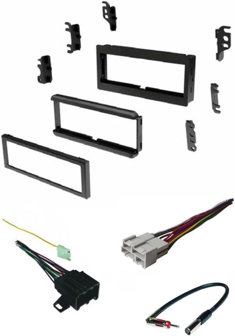 Single Din Car Stereo Kit with Wire Harness and Antenna Adapter for Chevrolet GMC