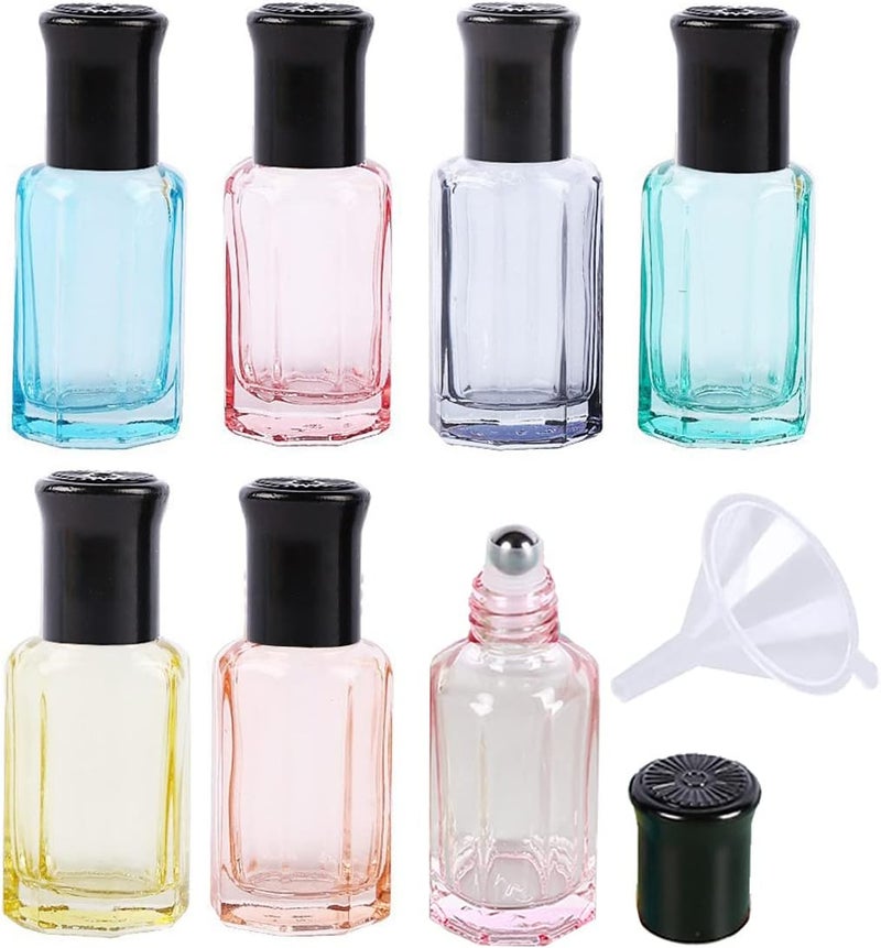 6 Pcs Roll on Bottle, Glass Essential Oil Roller Bottles, Refillable DIY For Essential Oil and Body Care 