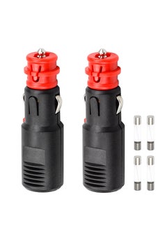 SYOSI 2Pcs Car Cigarette Lighter Adapter with 10A Fuse Universal Plug for Cigarette Lighter Socket 12V to 24V Universal Cigarette Lighter Plug, Random Tinning and Screw Connections.  - Image 1