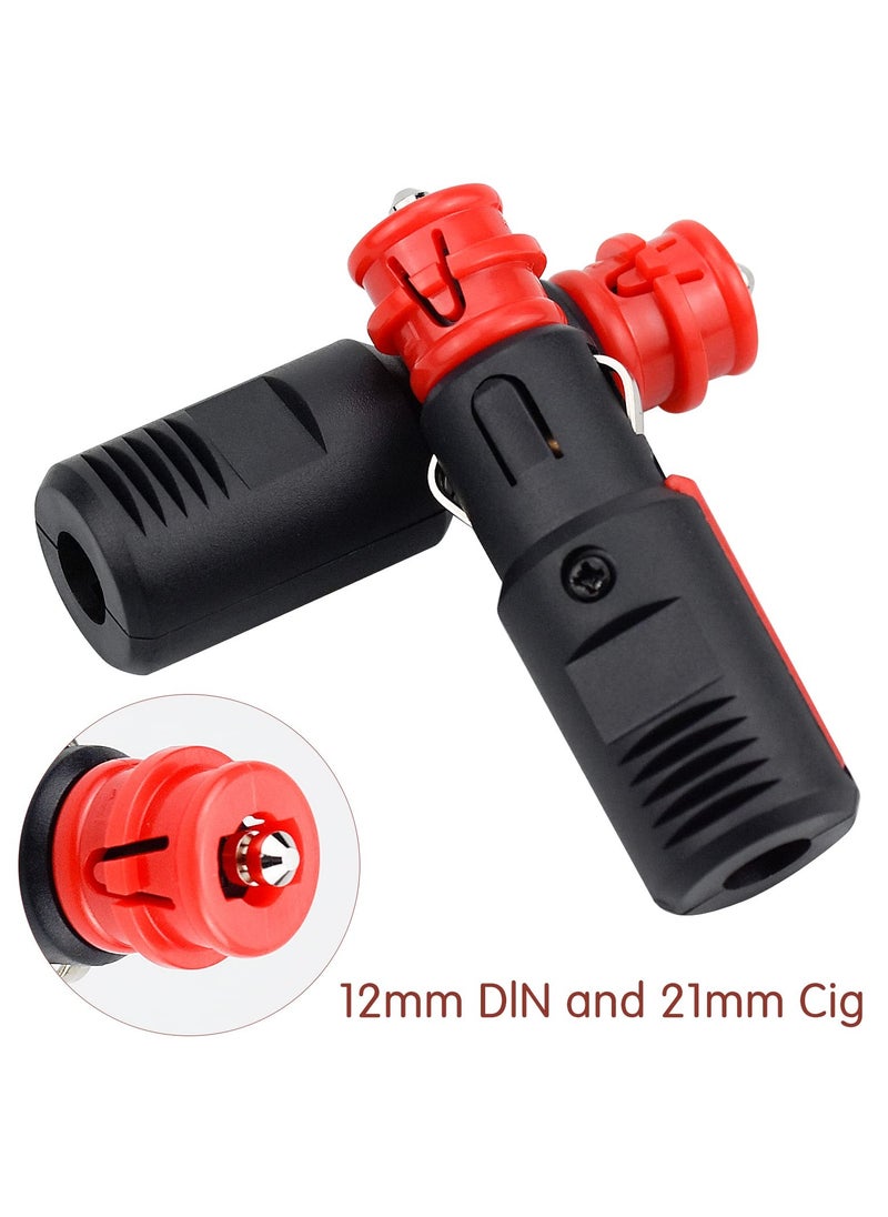 SYOSI - 2Pcs Car Cigarette Lighter Adapter with 10A Fuse Universal Plug for Cigarette Lighter Socket 12V to 24V Universal Cigarette Lighter Plug, Random Tinning and Screw Connections. - Image 1