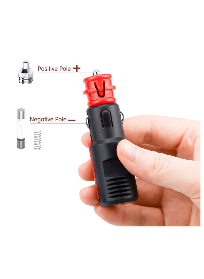 SYOSI - 2Pcs Car Cigarette Lighter Adapter with 10A Fuse Universal Plug for Cigarette Lighter Socket 12V to 24V Universal Cigarette Lighter Plug, Random Tinning and Screw Connections. - Image 1