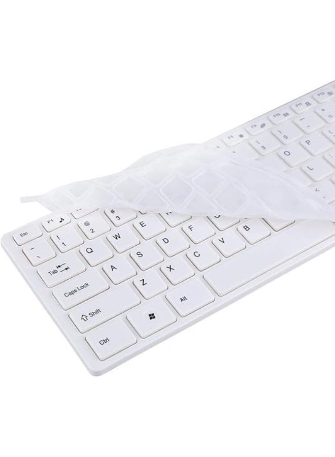 Akonja Wireless Keyboard and Mouse Combo, Portable Optical 2.4GHz with USB Receiver for PC, Mac, and Windows, White (Miaoj) - Image 3
