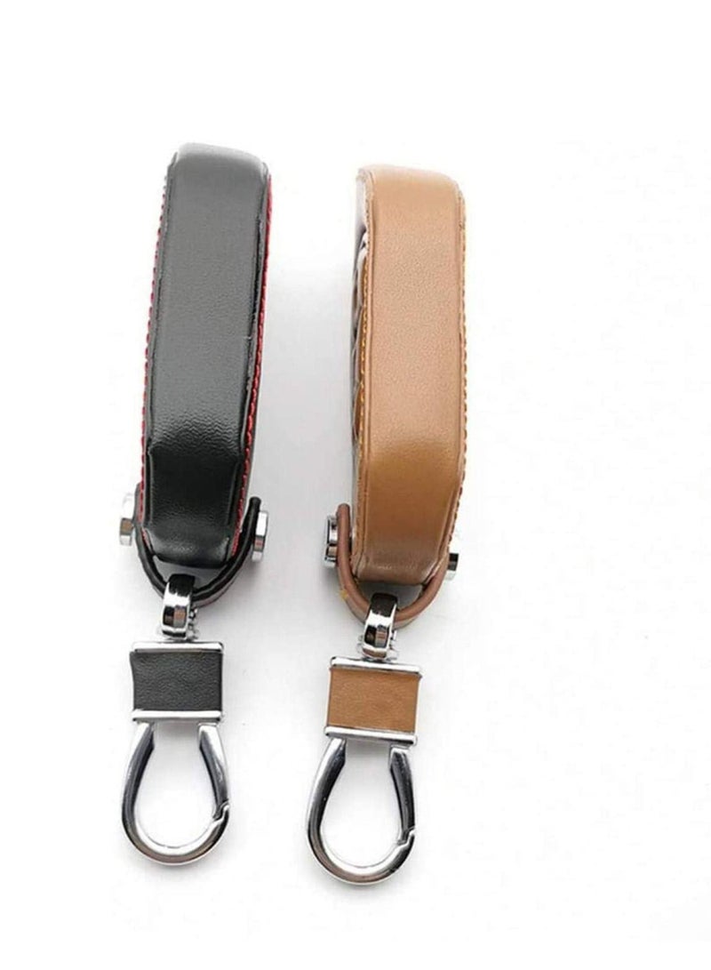الأزرق جي دبليو Leather Car Keys Cover Key Holder Bag Case 3 Buttons Folding Wallet Accessories Interior,For Jeep Wrangler JL 2018 - Image 3