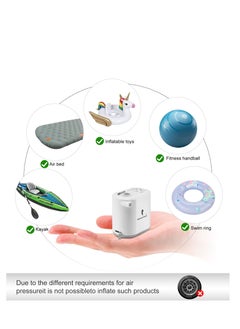 Excefore Tiny Pump, Portable Air Pump, USB Rechargeable Ultra-mini Air Pump, with 1300mAh Battery, Quick Inflate Deflate, for Pool Floats, Air Bed, Air Mattress, Swimming Ring, Vacuum Storage Bags  - Image 3