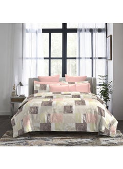 Trident Trident Indulgence King Size Sateen Bedsheet For Double Bed-100% Cotton Bedsheet Set-5-Piece Set(1 Bedsheet Set With 4 Pillowcovers)-Softness 300 Thread Count-Luxurious Feel(Leafage),300 tc,Multicolor  - Image 1