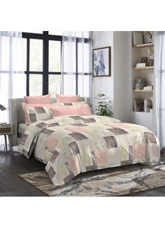 Trident Trident Indulgence King Size Sateen Bedsheet For Double Bed-100% Cotton Bedsheet Set-5-Piece Set(1 Bedsheet Set With 4 Pillowcovers)-Softness 300 Thread Count-Luxurious Feel(Leafage),300 tc,Multicolor  - Image 2