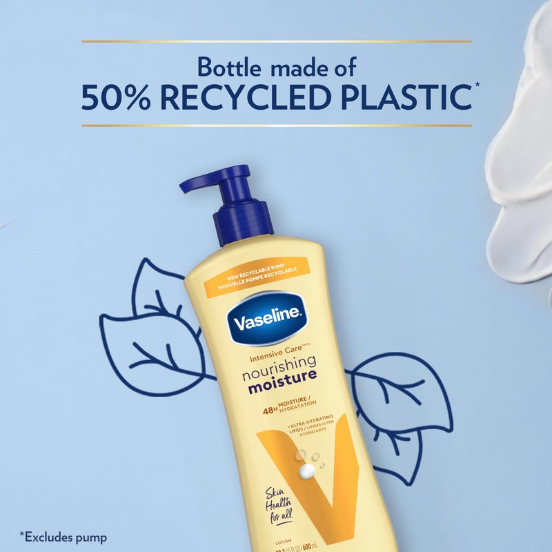 Vaseline لوشن الجسم فازلين للعناية المكثفة بالترطيب المغذي 3 عبوات مصنوع من الدهون المرطبة الفائقة + مستخلص الشوفان النقي للبشرة الجافة، لبشرة مغذية وصحية المظهر 20.3 أونصة - Image 5