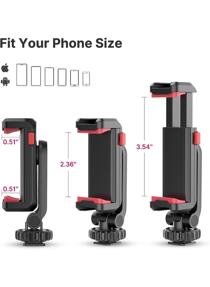 ULANZI ST-06S Camera Hot Shoe Phone Holder – Adjustable Tripod Phone Mount with 1/4" Screw & Cold Shoe Mount for Vlogging, Photography & Video Recording - Image 4