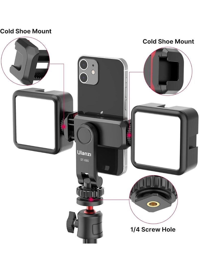 ULANZI ST-06S Camera Hot Shoe Phone Holder – Adjustable Tripod Phone Mount with 1/4" Screw & Cold Shoe Mount for Vlogging, Photography & Video Recording - Image 3