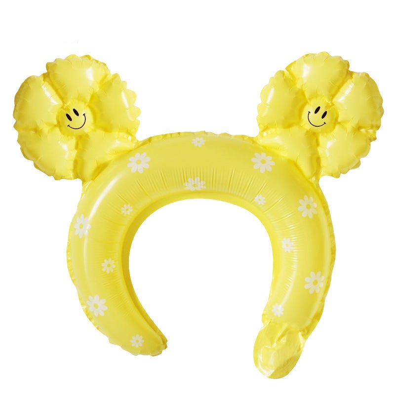 New Smiley Daisy Handheld Stick Medium Stick Aluminum Film Balloon Headwear Headband Stall Push-Sweep Code Activity Balloon - Image 1