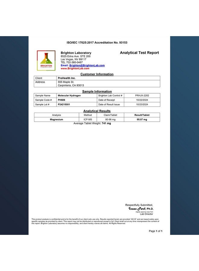 ProHealth أقراص ماء الهيدروجين الجزيئي من بروهيلث للعيش لفترة أطول | مدروسة سريريًا | مختبرة من طرف ثالث | 80 ملغ، 30 قرص - Image 3