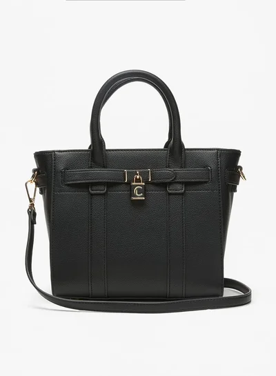 Le Confort Le Confort Textured Tote Bag with Zip Closure and Detachable Strap