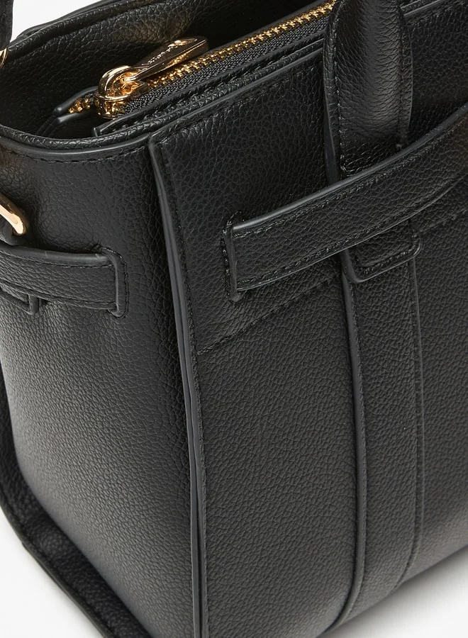 Le Confort Le Confort Textured Tote Bag with Zip Closure and Detachable Strap