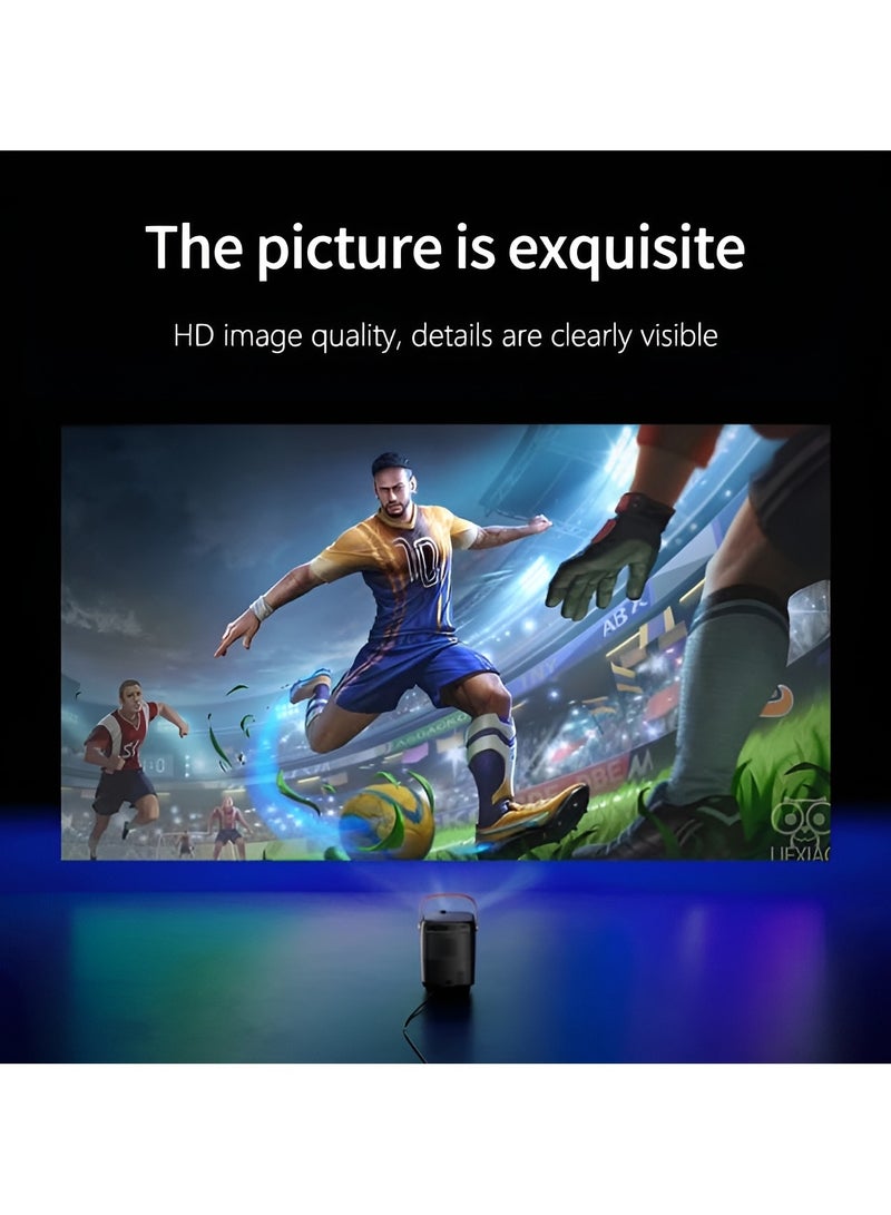 Screen Projector A008 with 5G WiFi & Bluetooth with Quadrangle Trapezoid 1080P Android Projector for Move Music TV Game Casting, Ultra HD Supported, A008 Chip Intelligence Compatible iOS Android Black  - Image 4