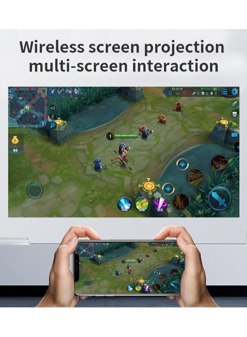 Screen Projector A008 with 5G WiFi & Bluetooth with Quadrangle Trapezoid 1080P Android Projector for Move Music TV Game Casting, Ultra HD Supported, A008 Chip Intelligence Compatible iOS Android Black  - Image 3