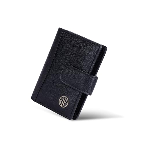 HAMMONDS FLYCATCHER Genuine Leather Card Holder Wallet for Man & Women, RFID Protected ATM/Credit Card Holder Wallet for Men with 18 Slots, Gift for Men, Father, Husband, Boyfriend - Black - Image 1
