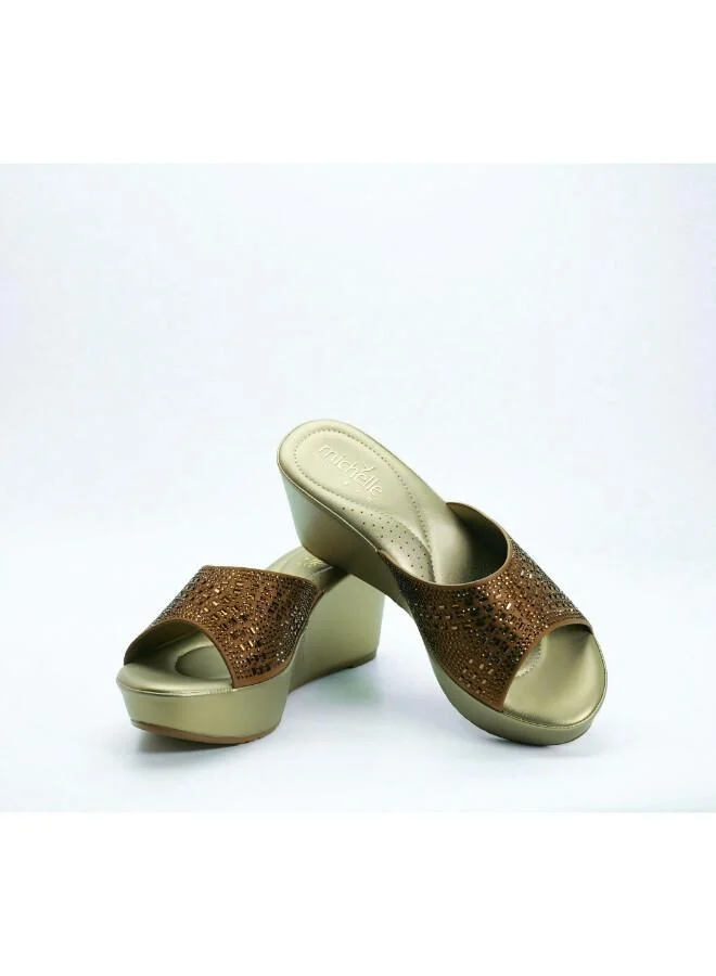 ميشيل مورجان 092-3131 Michelle Morgan Elegant Wedge Mules 514RJ33C Tan