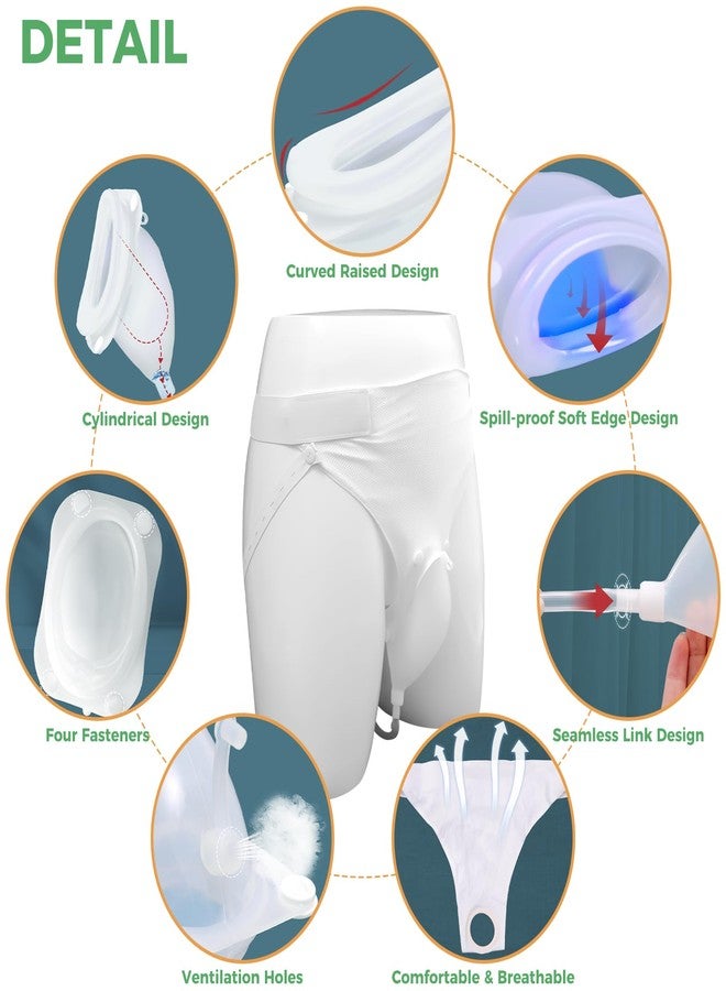 lefeke Wearable Urine Pot for Men Elderly, Silicone Ventilated Urine Collector, Reusable Urine Bag Collector, Portable Urine Collection Bag for Bedridden Patients - Image 2
