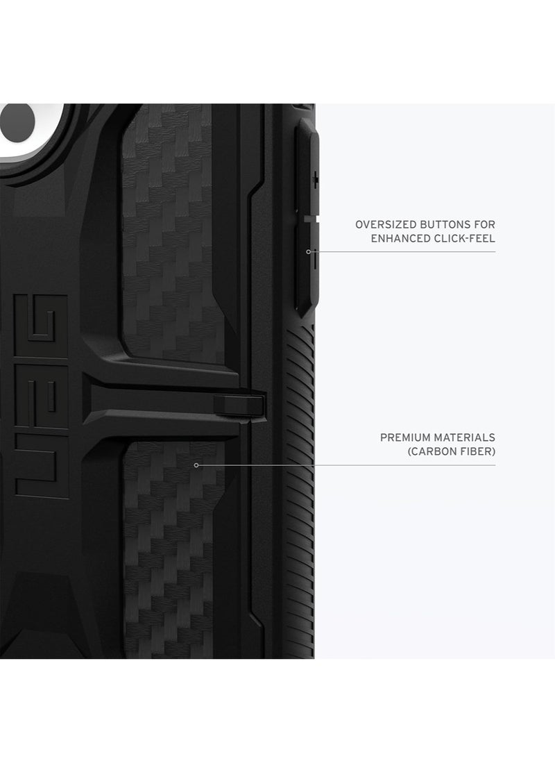 Urban Armor Gear - UAG Monarch for iPhone 15 Pro Max Case Cover [20 Feet Drop Tested] - Carbon Fiber - Image 1