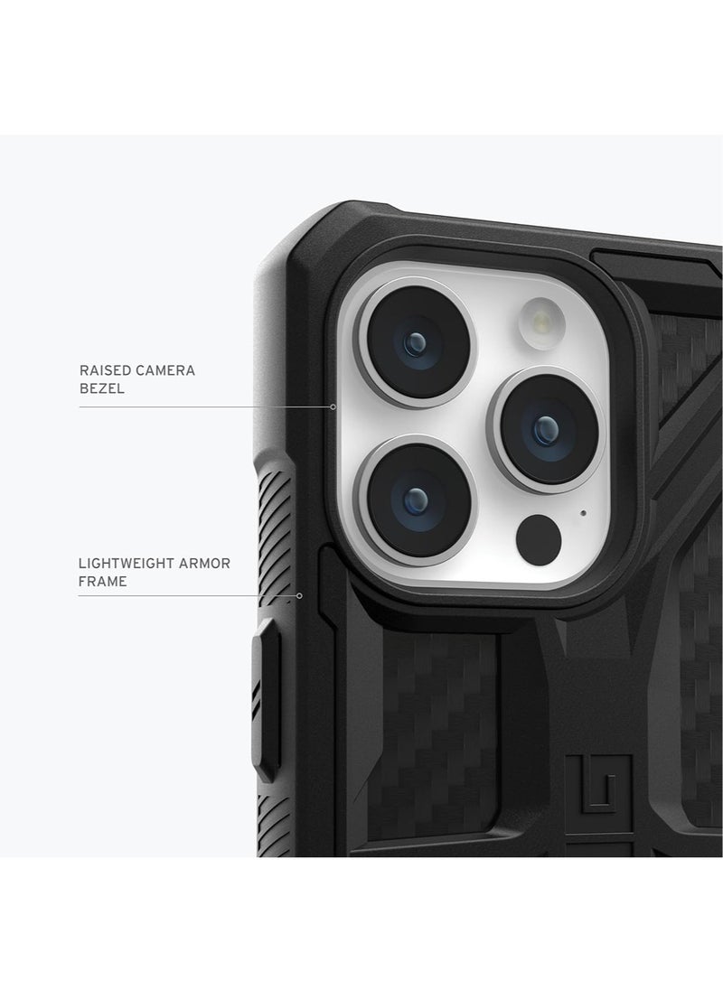 Urban Armor Gear - UAG Monarch for iPhone 15 Pro Max Case Cover [20 Feet Drop Tested] - Carbon Fiber - Image 1