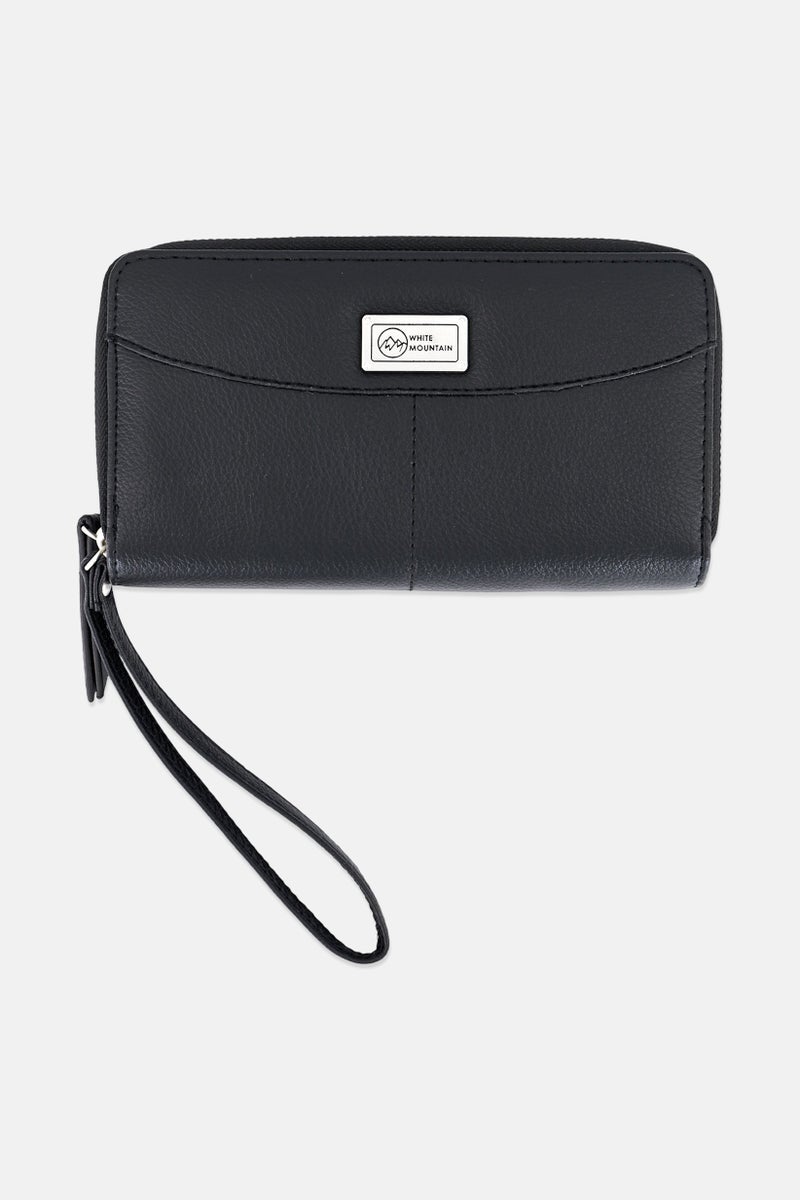 WHITE MOUNTAIN Women Brand Logo Vegan Leaher Wallets, Black  - Image 1