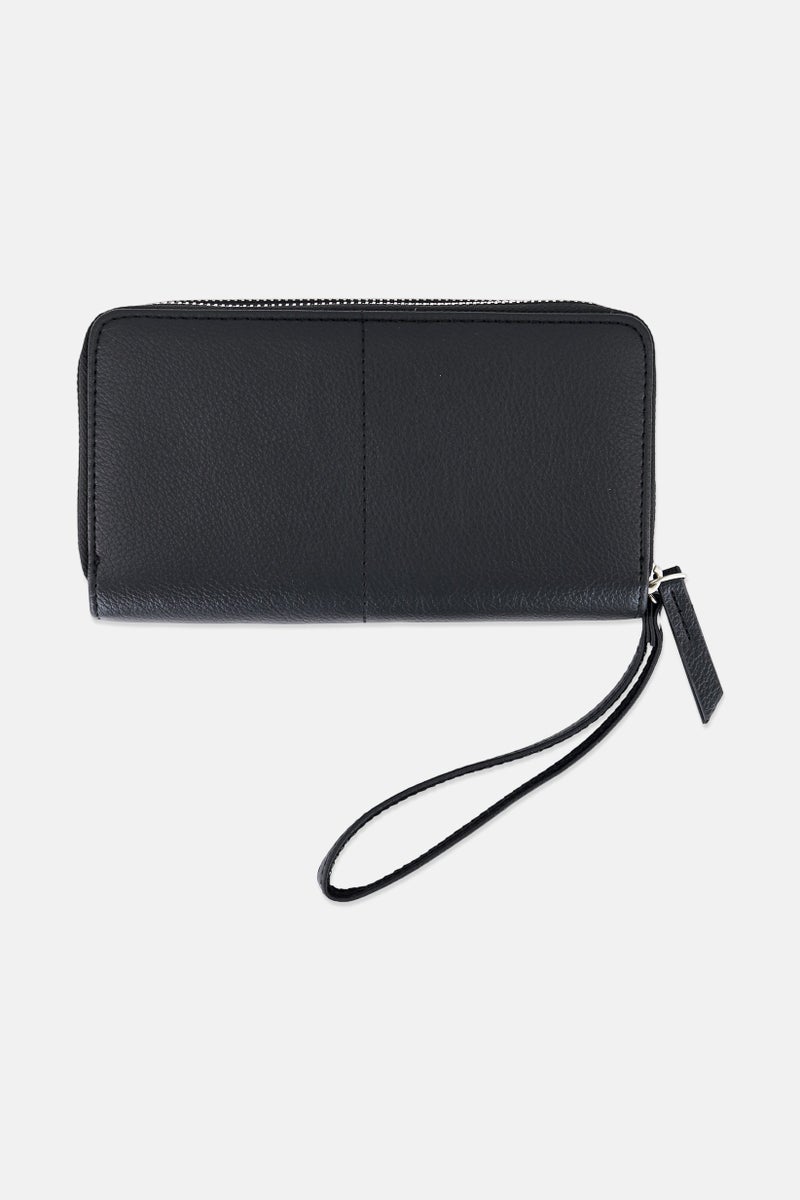 WHITE MOUNTAIN Women Brand Logo Vegan Leaher Wallets, Black - Image 2