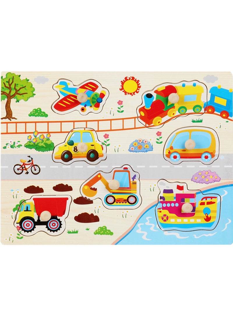 Children's Educational Wooden Cartoon Transportation Series Jigsaw Puzzles Suitable Child Gift Bag Pack - Image 1