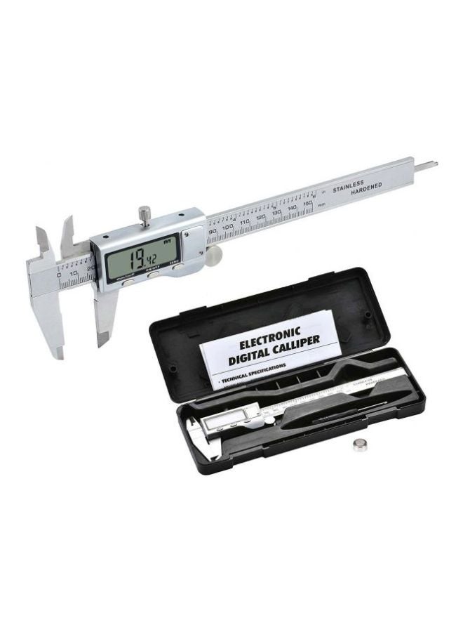 إنجكو مقياس معياري فكي ذو ورنية ورقمي من الستانلس ستيل أسود/ فضي 6بوصة - Image 2