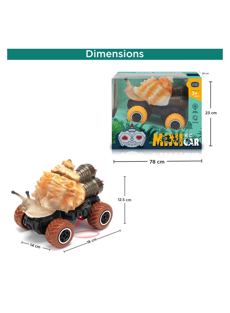 Little Story Kids Toy 2 Channel Snail Car With Remote Control - Brown  - Image 3