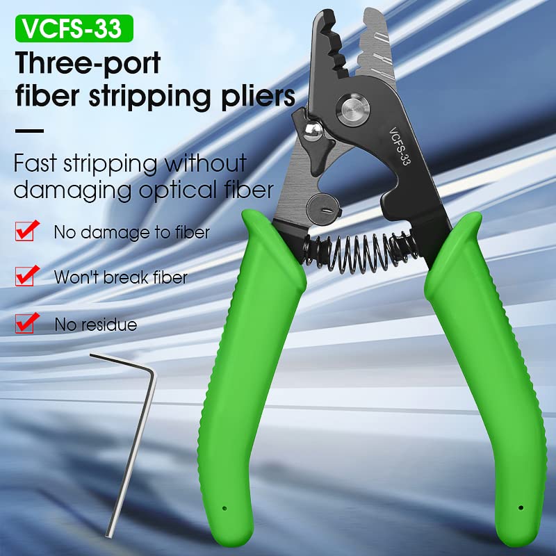 D YEDEMC YEDEMC Three-Ports Fiber Optical Stripper Pliers Fiber Wire Strippers for FTTH Tools Optic Fiber Stripping Plier - Image 2