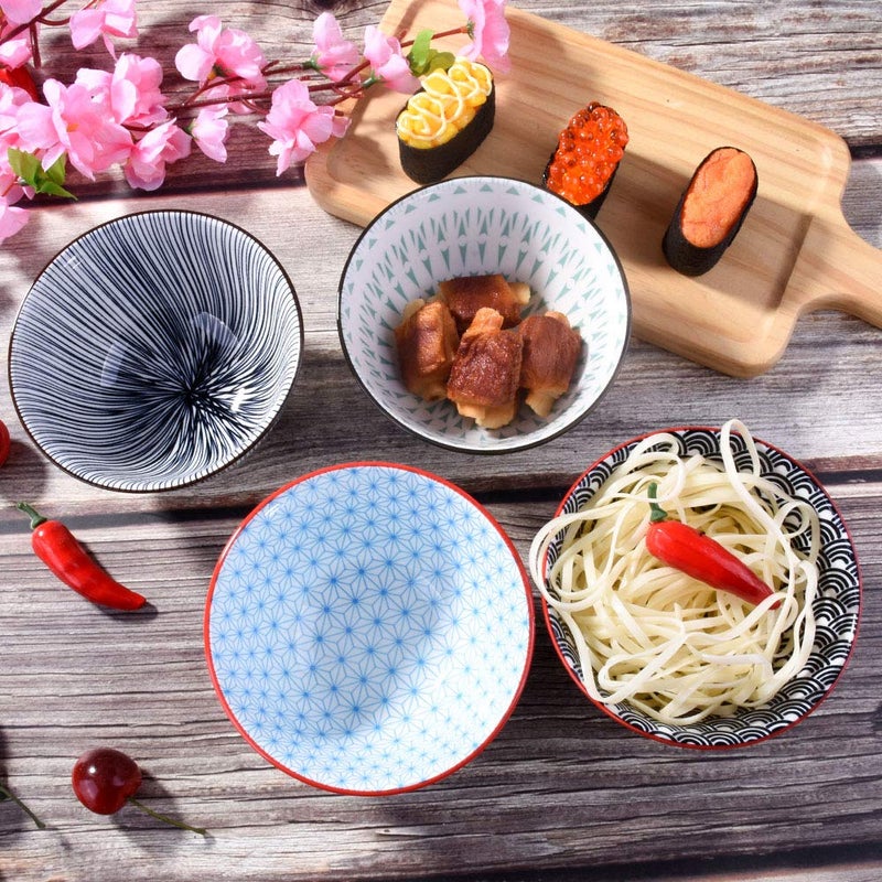 BOSILI Japanese Rice Bowls Set of 4  4.5 Inch  Ceramic Rice Bowls Sushi Bowls Sauce Bowls - Image 2