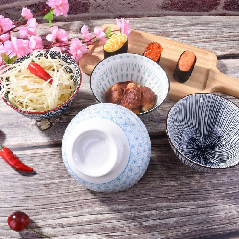 BOSILI Japanese Rice Bowls Set of 4  4.5 Inch  Ceramic Rice Bowls Sushi Bowls Sauce Bowls - Image 4