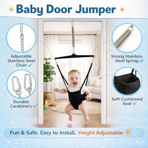 Braintastic 2 in 1 Baby Jumper and Walking Harness with Door Clamp Walk Trainer Infant Activity Bouncer for Coordination and Active Play 6 to 12 Months - Image 3