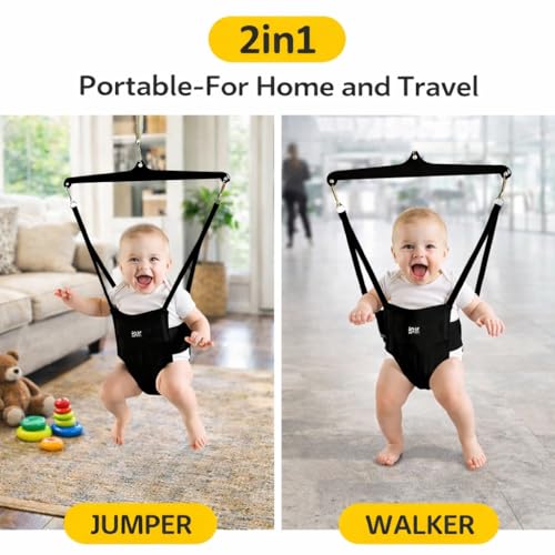 Braintastic 2 in 1 Baby Jumper and Walking Harness with Door Clamp Walk Trainer Infant Activity Bouncer for Coordination and Active Play 6 to 12 Months - Image 2