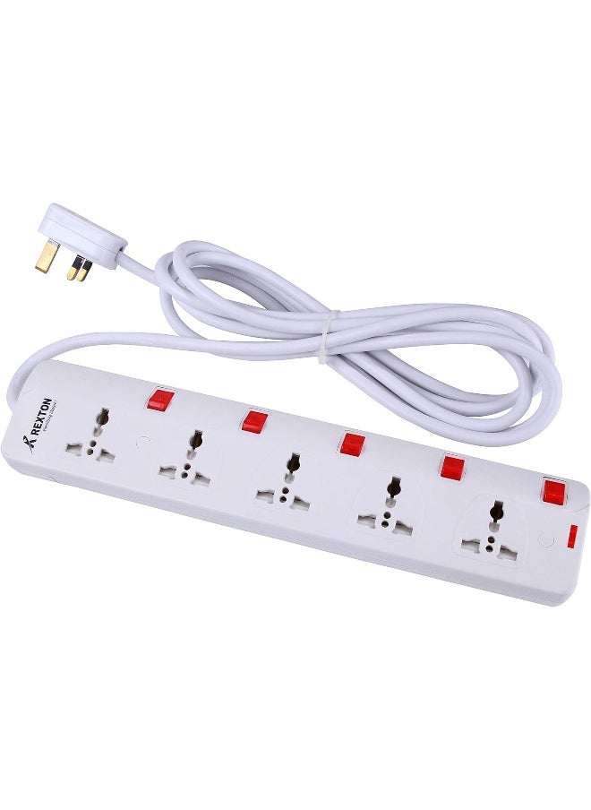 REXTON 5 Way Extension Socket 3 Meters Res53 1 Piece 