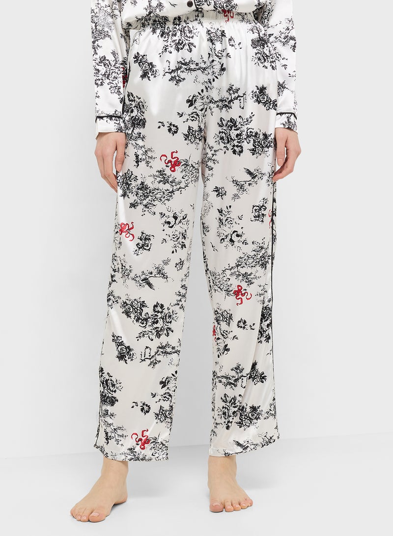 Ginger Floral Button Down Shirt & Pyjama Set  - Image 3